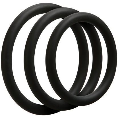 OptiMALE – 3 Cock Ring Set – Thin Black