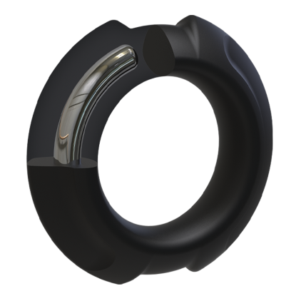 OptiMALE FlexiSteel Silicone, Metal Core Cock Ring 35 mm Black