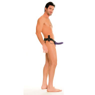 Pipedream Fetish Fantasy Series For Him or Her Vibrating 6 in. Hollow Strap-On Purple/Black