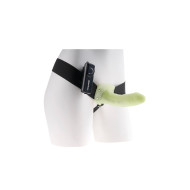 Pipedream Fetish Fantasy Series For Him or Her Vibrating 6 in. Hollow Strap-On Glow In The Dark/Black