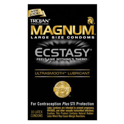 Trojan Ecstasy Magnum Condoms with UltraSmooth Lubricant (10 pack)