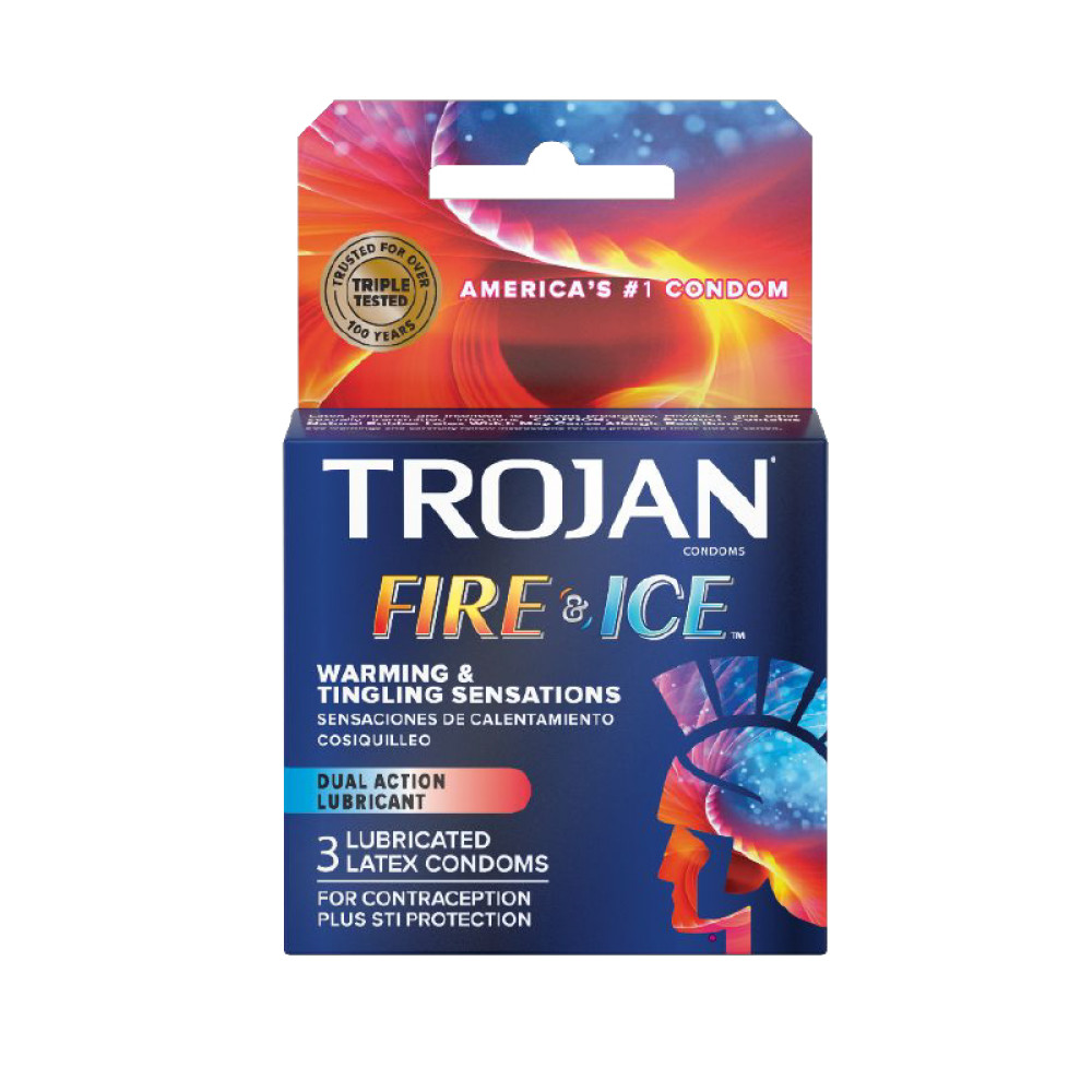 Trojan Fire & Ice Lubricated Latex Condoms (35691) | SlipDix.com