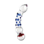 Icicles No. 18 Glass Massager Blue/Red/Clear