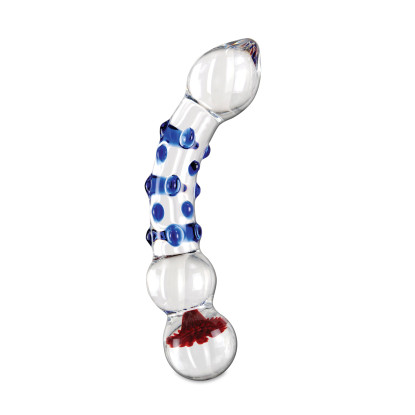 Icicles No. 18 Glass Massager Blue/Red/Clear
