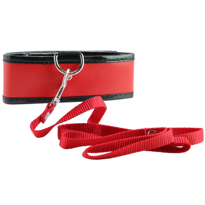 Sportsheets Sex & Mischief Adjustable Leash & Collar Red