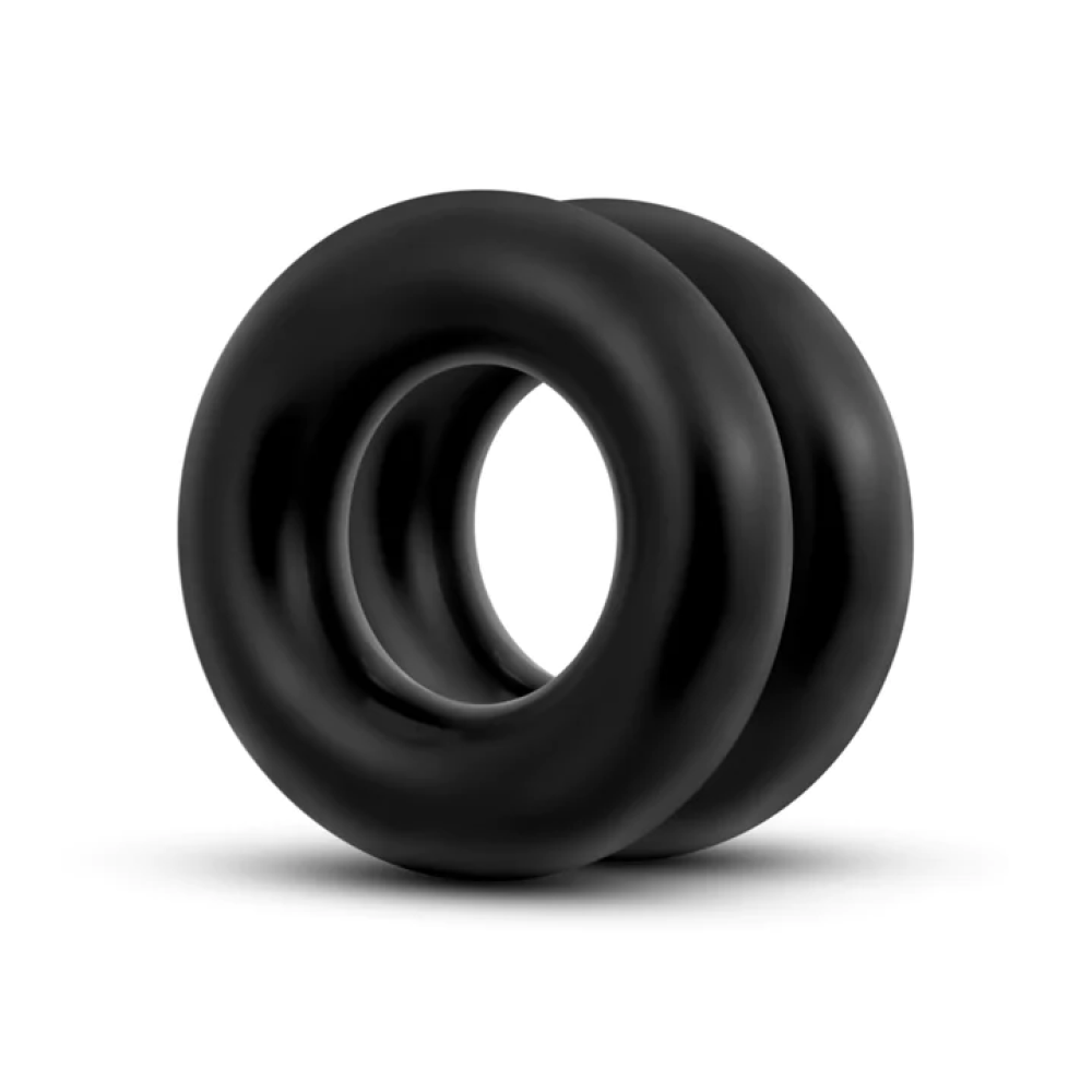 Blush Stay Hard Donut Rings Oversized Cockring 2-Pack Black (44174) | SlipDix.com