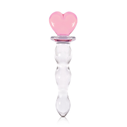 Crystal Heart of Glass 6 in. Glass Dildo Pink/Clear