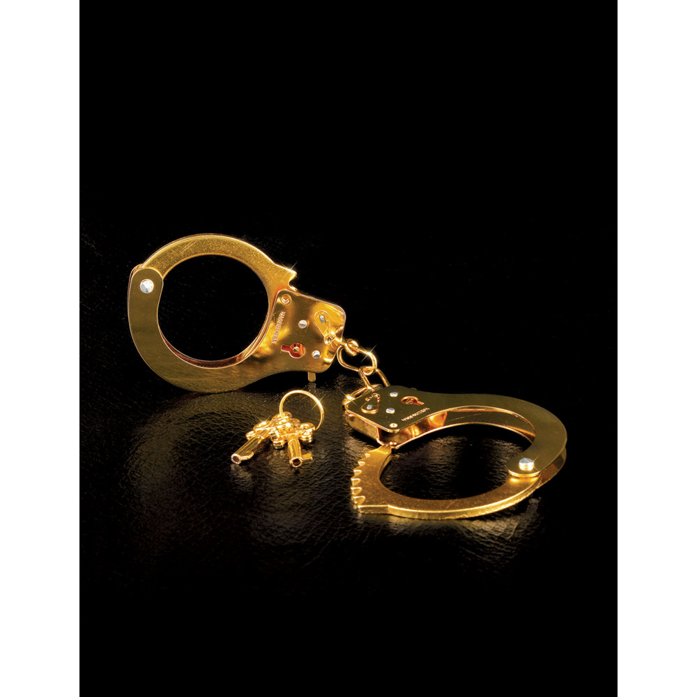 Pipedream Fetish Fantasy Gold Metal Cuffs With Quick-Release Gold (49024) | SlipDix.com