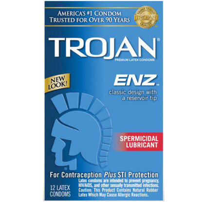 Trojan-Enz with Spermicidal Lubricant Condoms (12 pack)