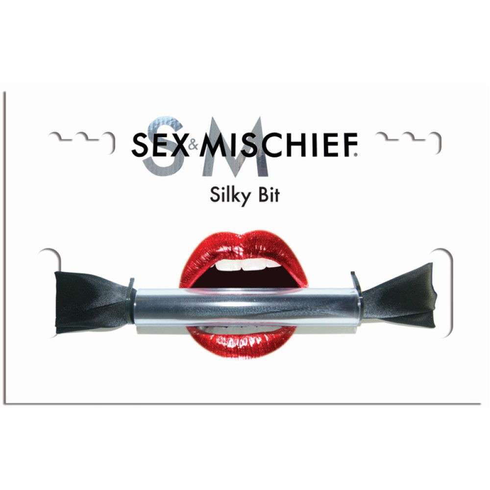 Sportsheets Sex & Mischief Silky Bit Gag Black (56427) | SlipDix.com