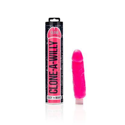 Clone-A-Willy Hot Pink Glow In The Dark Vibrating Kit