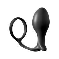 Pipedream Anal Fantasy Collection Silicone Ass-Gasm Cock Ring Advanced Butt Plug Black