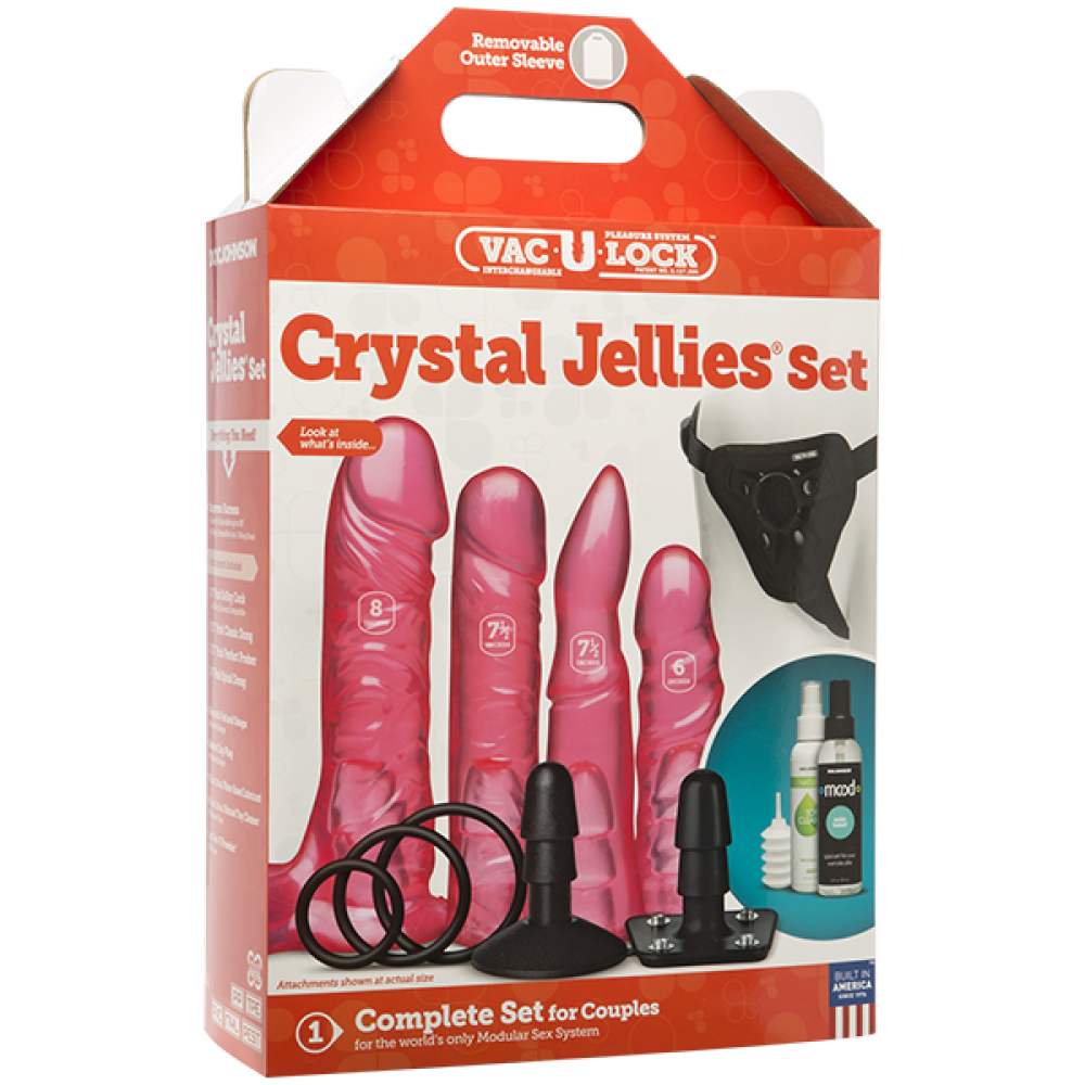 Vac-U-Lock Crystal Jellies Set PINK (59460) | SlipDix.com