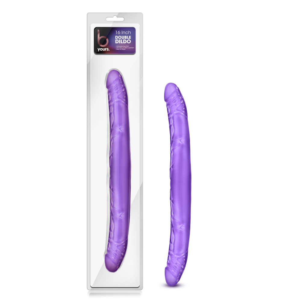 Blush B Yours 16 in. Double Dildo Purple (59804) | SlipDix.com