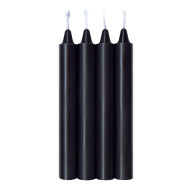 The 9's, Make Me Melt Sensual Warm-Drip Candles, 4 Pack, Jet Black