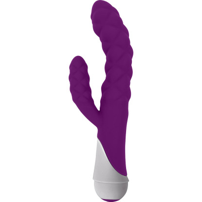 Curve Toys Gossip Ellen Waterproof Textured Silicone Flexible Dual Stimulation Vibrator Violet