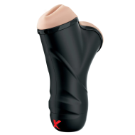 PDX Elite Double Penetration Vibrating Dual Entry Stroker Beige/Black