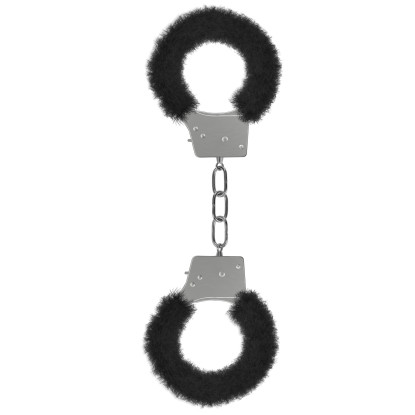 Ouch! Beginner's Furry Handcuffs With Quick-Release Black