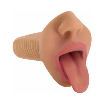 Curve Toys Mistress Perfect Suck Selene Vibrating Deep Throat Mouth Stroker Tan