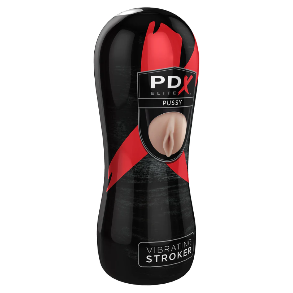 PDX Elite Vibrating Stroker Pussy Beige/Black