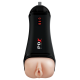 PDX Elite Talk-Back Rechargeable Vibrating Super Stroker With Hands-Free Suction Cup Beige/Black (65022) | SlipDix.com