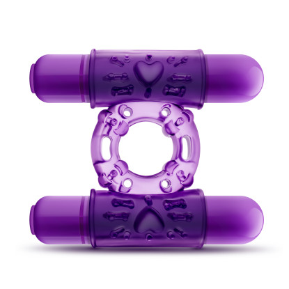 Blush Play with Me Double Play Dual Vibrating Cockring Purple