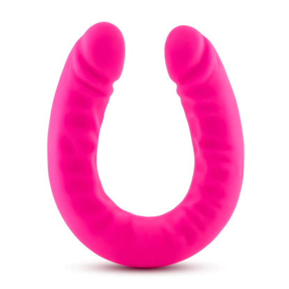Blush Ruse Realistic 18 in. Silicone Slim Double Dong Dual Ended Dildo Hot Pink