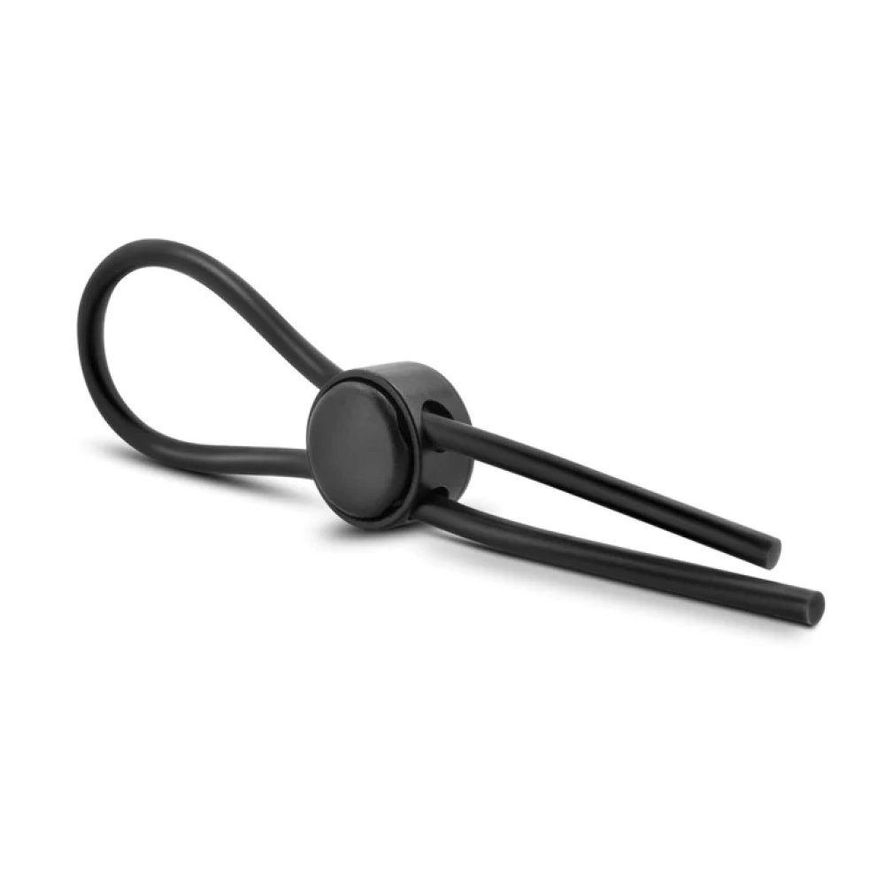 Blush Stay Hard Silicone Loop Lasso/Bolo Cockring Black (65186) | SlipDix.com