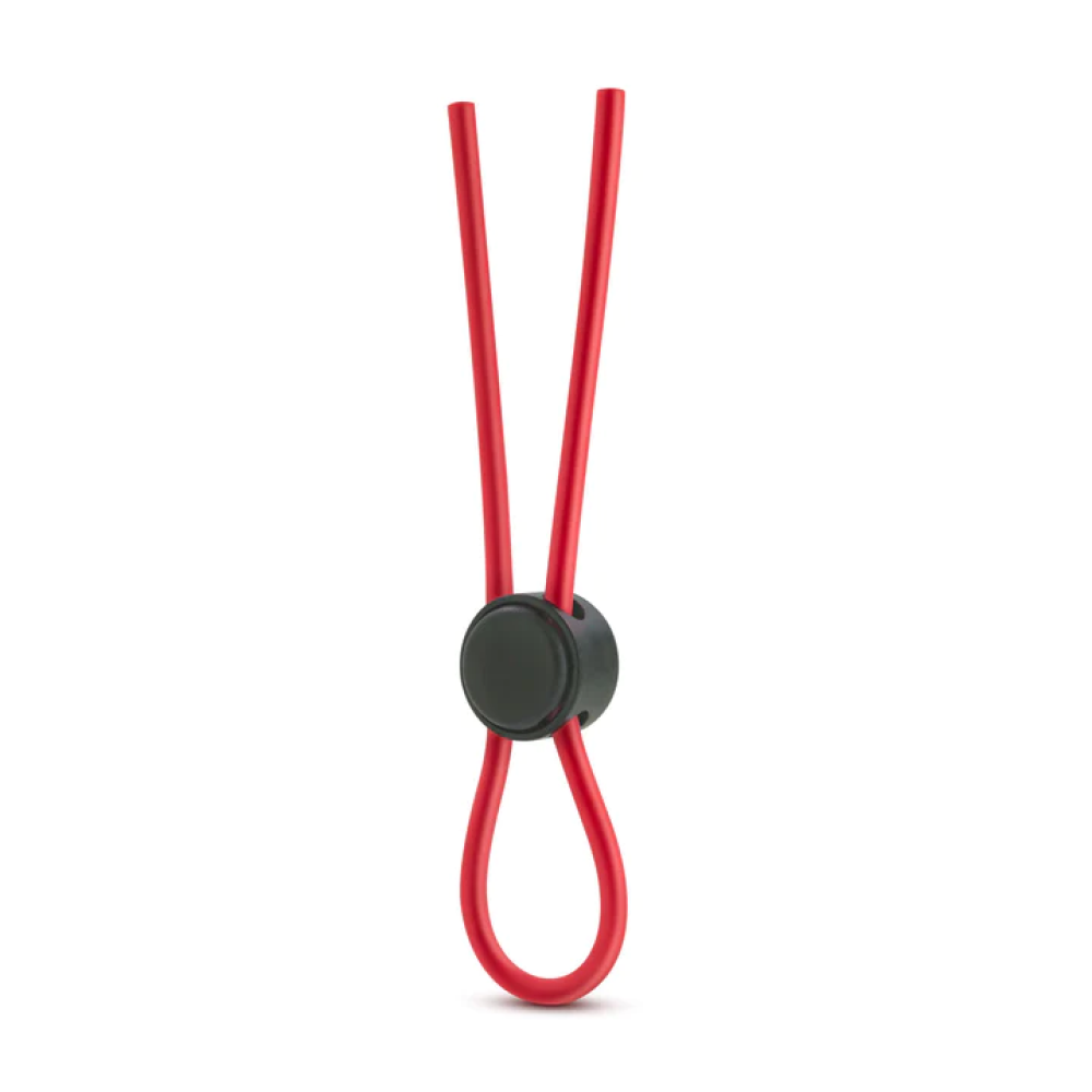 Blush Stay Hard Silicone Loop Lasso/Bolo Cockring Red (65188) | SlipDix.com