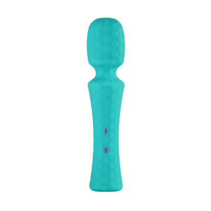 FemmeFunn Pirouette Rechargeable Remote-Controlled 8 in. Silicone Dual Stimulation Rotating Vibrating Dildo Turquoise