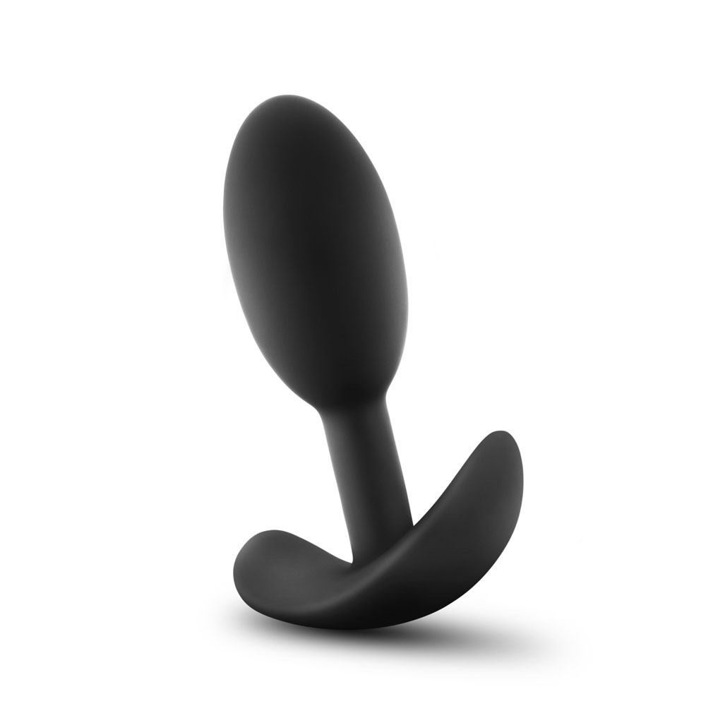 Blush Luxe Wearable Vibrating Slim Anal Butt Plug Small Black