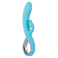 Evolved Triple Infinity Rechargeable Heating Suction Silicone Dual Stimulator Blue