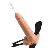 Pipedream Fetish Fantasy Series 7.5 in. Hollow Squirting Strap-On With Balls Beige