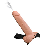Pipedream Fetish Fantasy Series 9 in. Hollow Squirting Strap-On With Balls Beige
