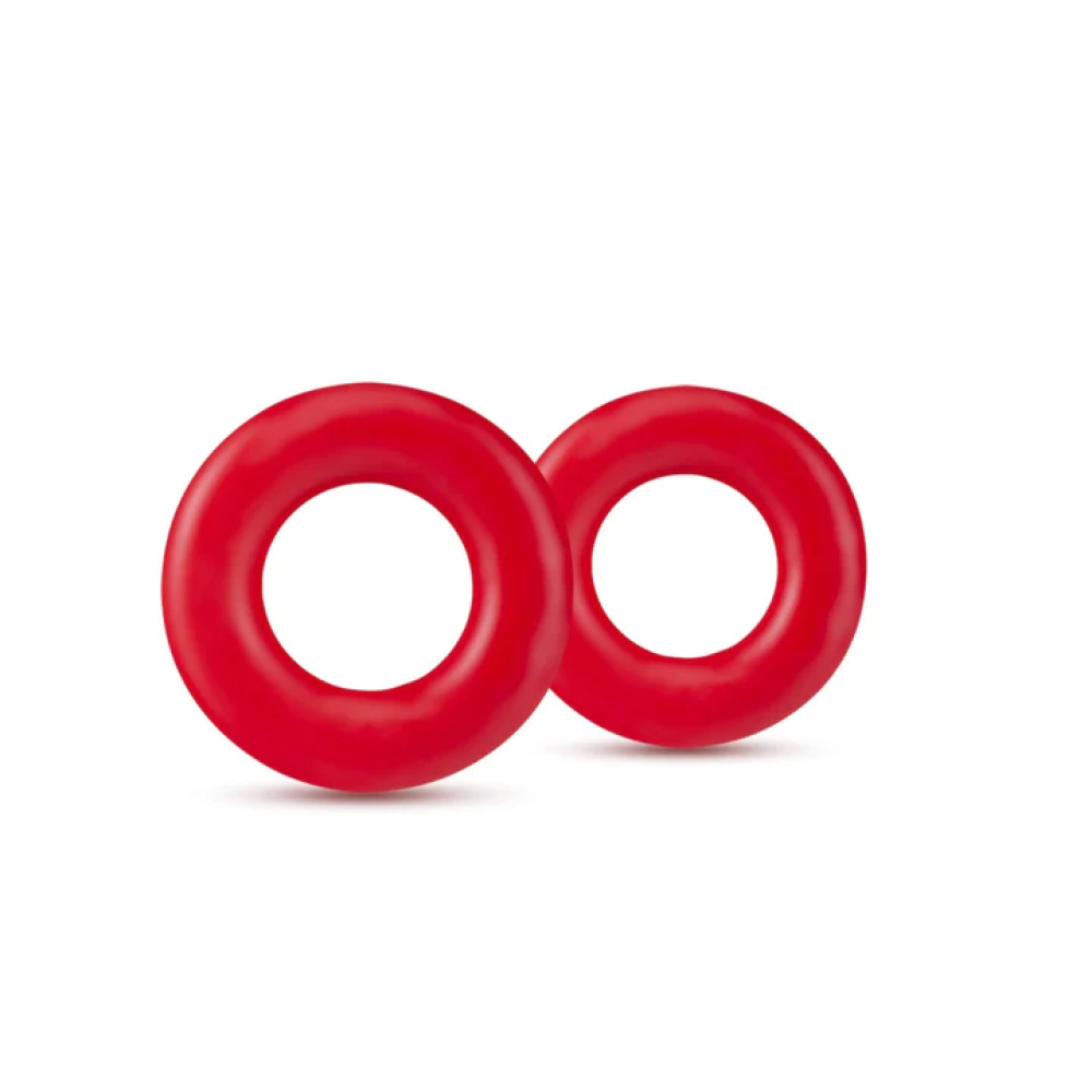 Blush Stay Hard Donut Rings Cockring 2-Pack Red (72880) | SlipDix.com