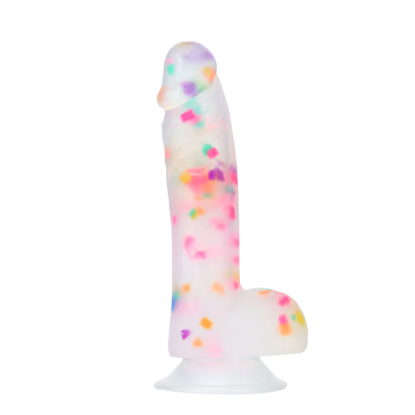 Addiction Silicone Toy Collection Party Marty 7.5 in. Dildo Frost Confetti