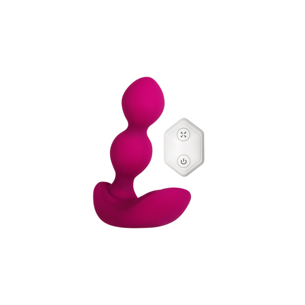 Zero Tolerance Bubble Butt Rechargeable Remote-Controlled Inflatable Vibrating Beaded Anal Butt Plug Pink