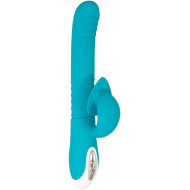 Evolved The Show Stopper Rechargeable Thrusting Twirling Dual Stimulator Teal