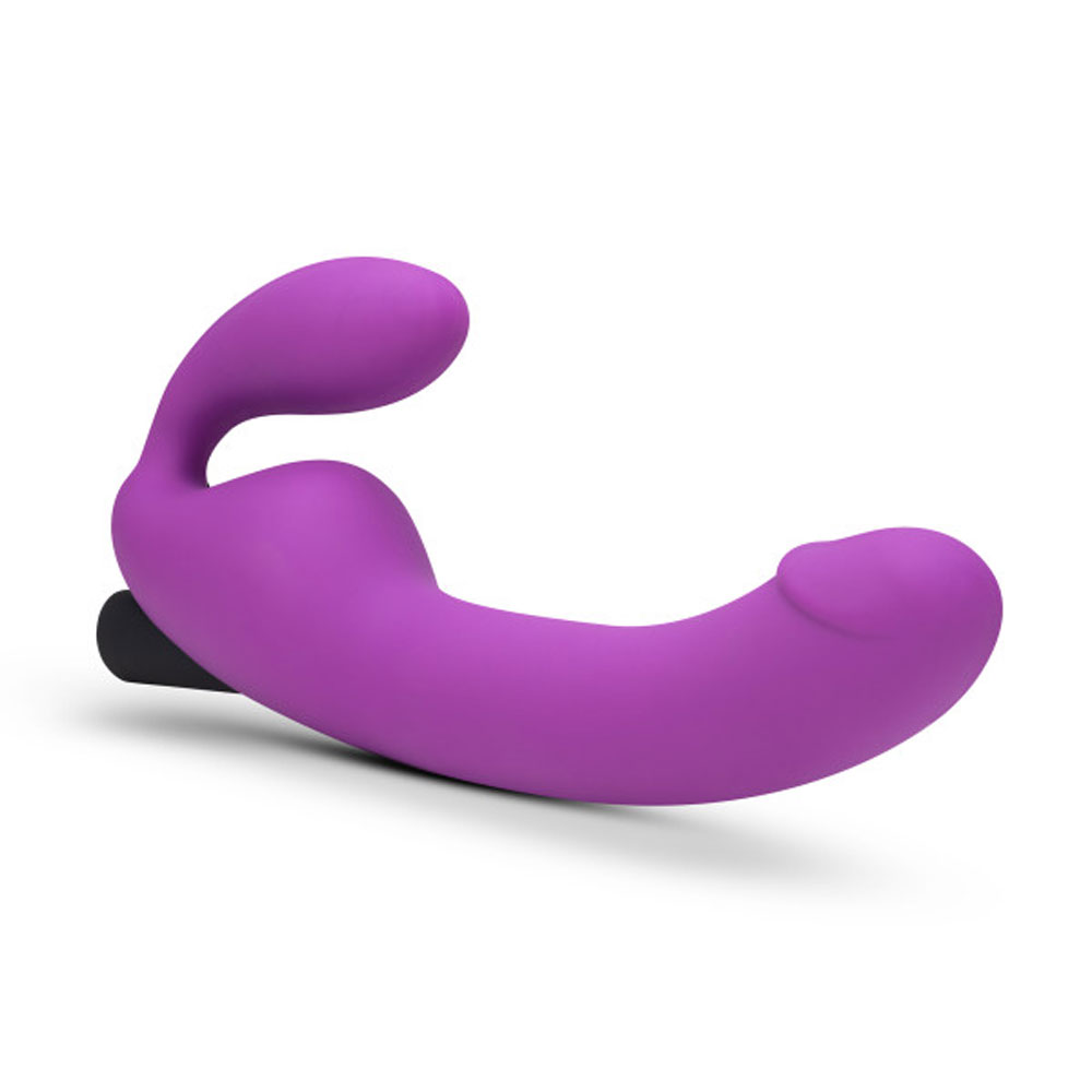 Blush Temptasia Cyrus 8.5 in. Silicone Strapless Strap-On Dildo with Rechargeable Bullet Vibrator Purple (76830) | SlipDix.com