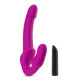 Blush Temptasia Estella 9.5 in. Silicone Strapless Strap-On Dildo with Rechargeable Bullet Vibrator Pink (76831) | SlipDix.com