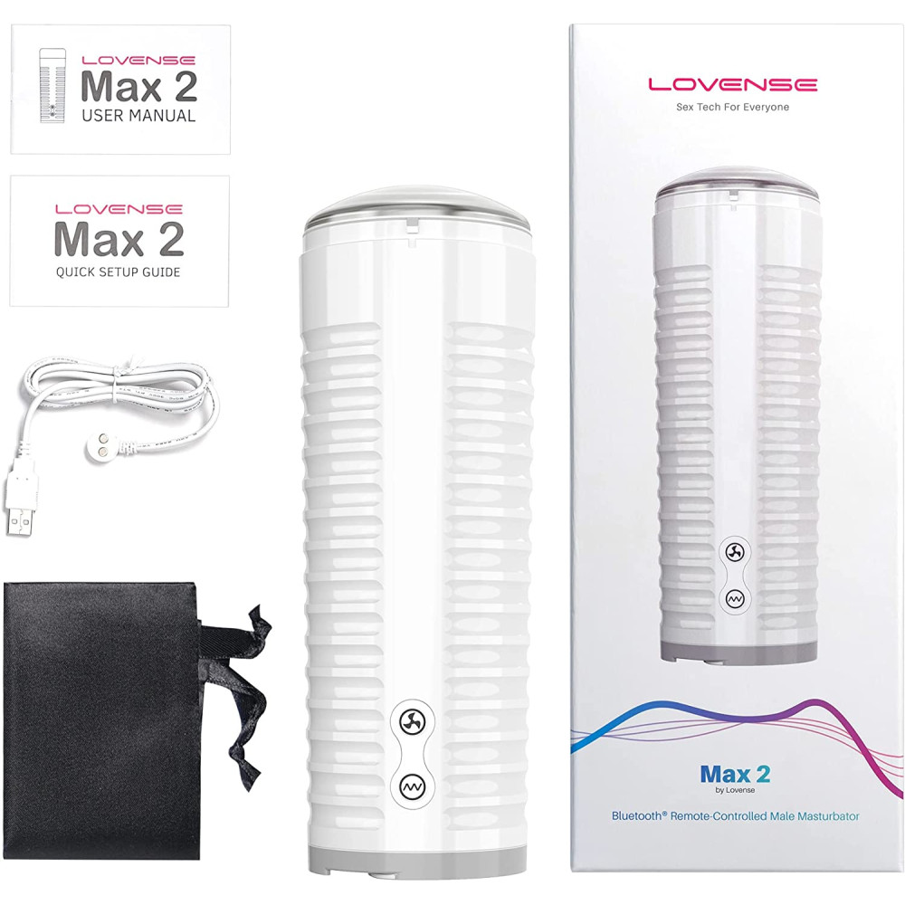 Lovense Max 2 Bluetooth App-Controlled Vibrating and Suction Masturbator (Neutral Sleeve) (77283) | SlipDix.com