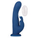 Evolved Rechargeable Remote-Controlled Rotating Silicone Rabbit Vibrator Blue (78185) | SlipDix.com