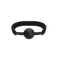 Ouch! Velvet Adjustable Silicone Ball Gag With Velcro Straps Black