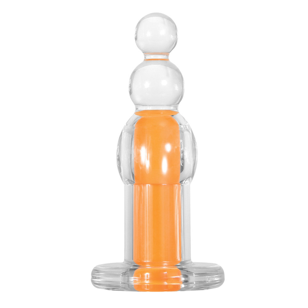 Gender X Orange Dream Rechargeable Remote-Controlled Vibrating Beaded Anal Butt Plug Clear/Orange