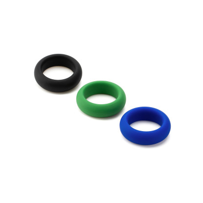 Je Joue Silicone Cock Ring 3-Piece Set Black/Green/Blue