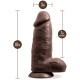 Blush Au Naturel Chub 10 in. Posable Dual Density Dildo with Balls & Suction Cup Brown (81268) | SlipDix.com