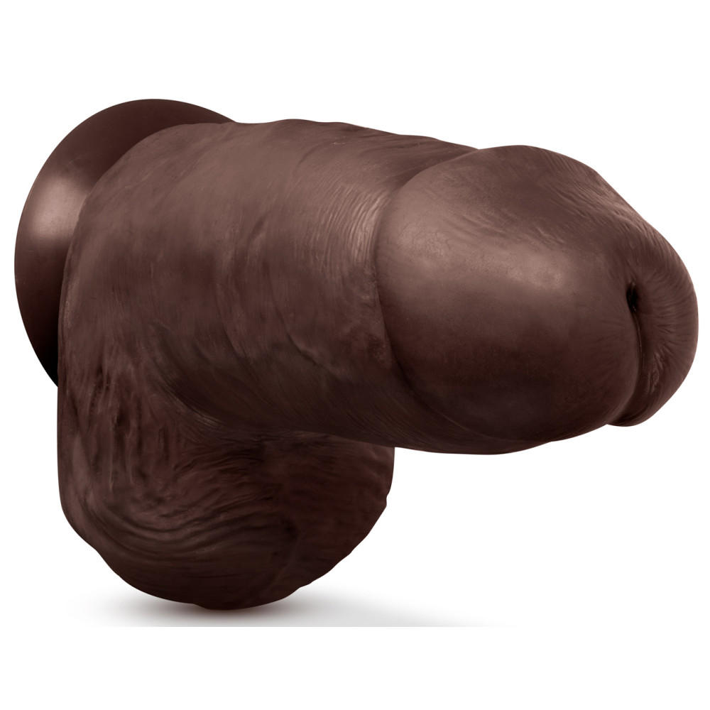 Blush Au Naturel Chub 10 in. Posable Dual Density Dildo with Balls & Suction Cup Brown (81268) | SlipDix.com