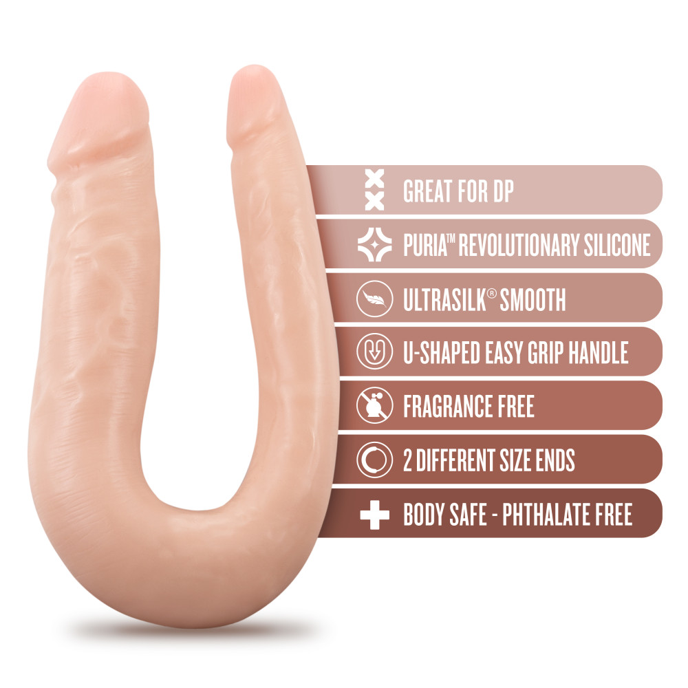 Blush Dr. Skin Silicone Dr. Double Realistic 12 in. Dual-Ended Dildo Beige (81321) | SlipDix.com