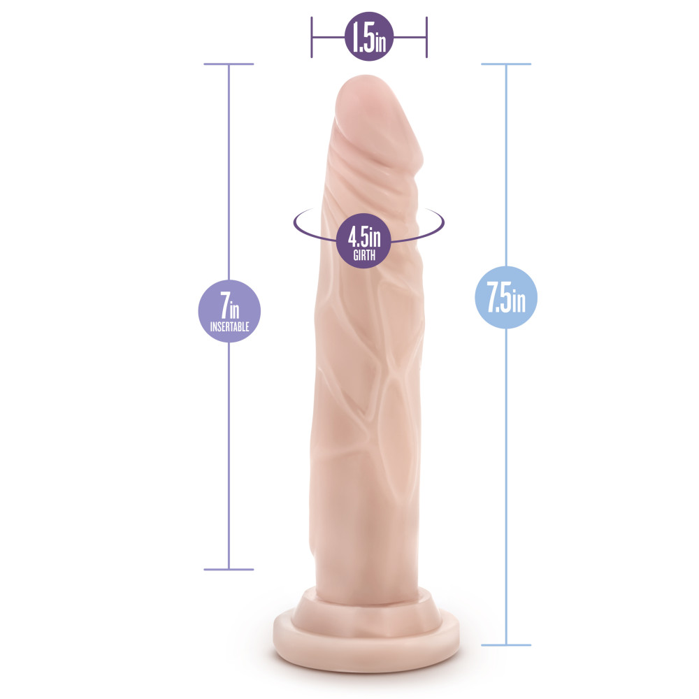 Blush Dr. Skin Silicone Dr. Carter Realistic 7 in. Posable Dildo with Suction Cup Beige (81329) | SlipDix.com