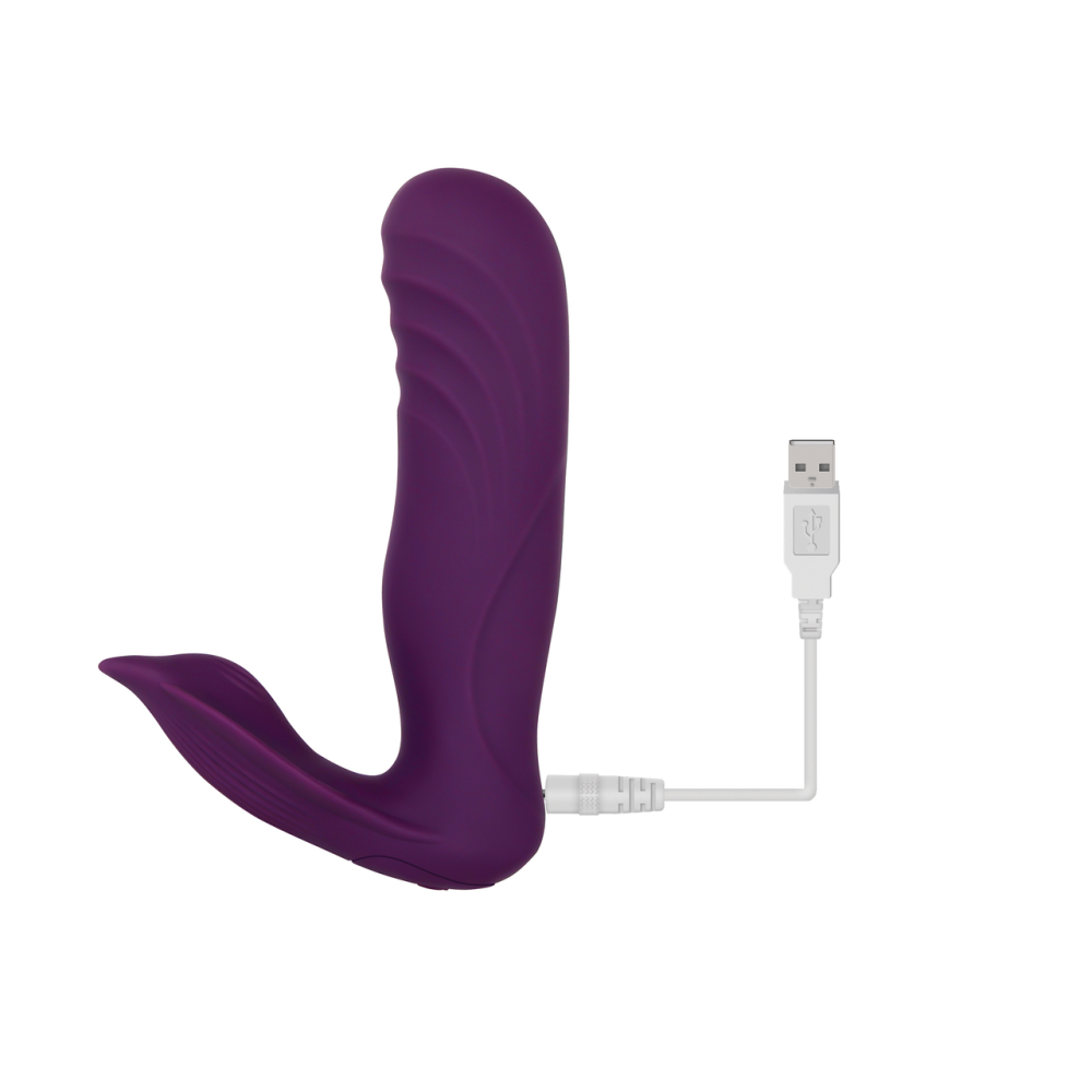 Gender X Velvet Hammer Remote-Controlled Thumping Thrusting Dual Stimulator Purple
